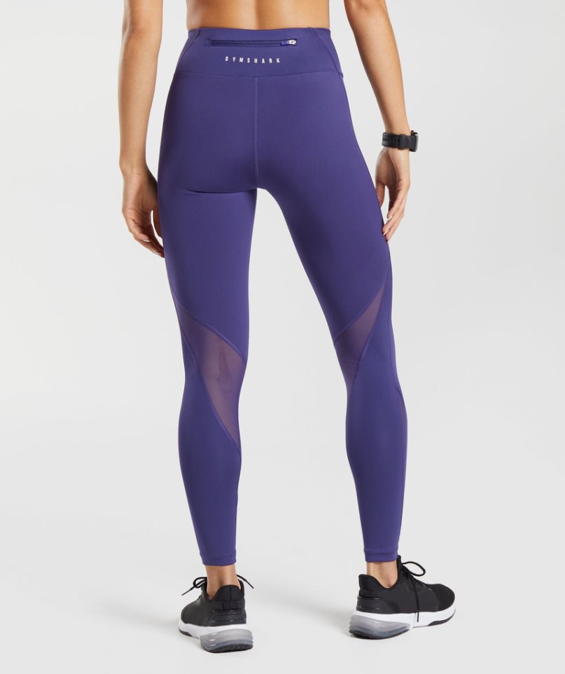 Women's Gymshark Sport Running Leggings Purple | NZ 4EBRCP